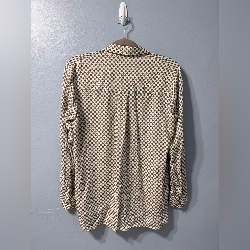 Paul & Joe Polka Dot Long Sleeve Blouse Cream Red Blue Women Size 1 XS - Picture 2 of 10